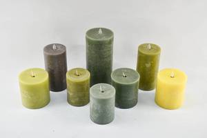 lot 249 image: 8 Earth Toned Moving Flame Flameless Pillar Candles