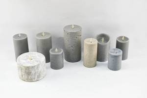 lot 265 image: 9 Various Grey Moving Flame Flameless Candles, Various Brands