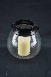 lot 286 image: Ivory Luminara Moving Flame Flameless Candle in Cauldron Style Holder