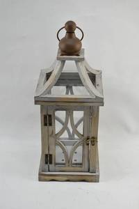 lot 292 image: Grey Painted Wooden Candle Holder with Latched Door