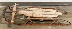 lot 30 image: Vintage Metal and Wood Runner Sled