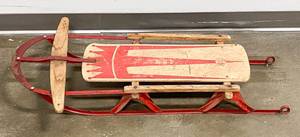 lot 33 image: Vintage Coast King Small Metal and Wood Sled