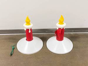 lot 7 image: Pair of Blow Mold Plastic Outdoor Candle Decoration