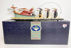 lot 195 image: Williraye Studio Limited Edition Polar Brigade Santa Sleigh with Penguins Decoration