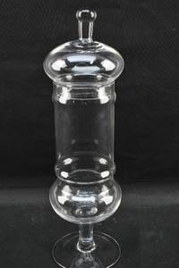 lot 307 image: Tall Clear Glass Footed Apothecary Jar