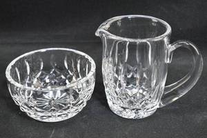 lot 50 image: Waterford Cut Crystal Bowl and Creamer