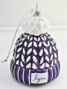 lot 321 image: 14 PurpleNavy Love Your Melon Glass Ornaments