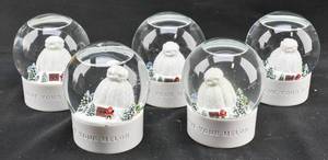 lot 327 image: 5 Love Your Melon White Snow Globes