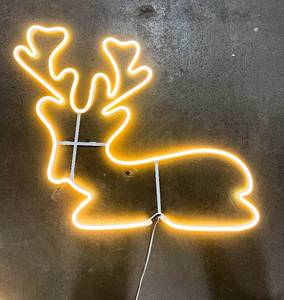 lot 329 image: 4 White LED Strip Reindeer Silhouettes in Bag