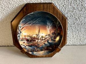 Night on the Town Commemorative Plate with Holder by Terry Redlin