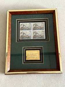 Ducks Unlimited Gold Stamp & 4 1989 Stamps Framed & Matted