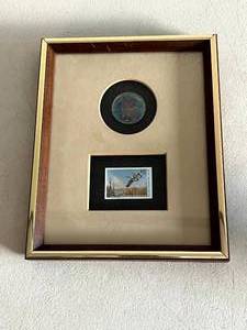 Ducks Unlimited 50th Coin & 1987 Stamp Leader in Wetlands Conservation Framed & Matted