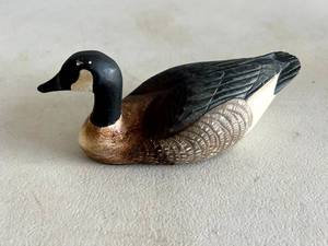 Carved Baby Goose Signed Ostrem 91
