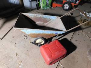 lot 34 image: Wheel Barrow with Gas Can