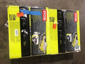 Lot of 2 RYOBI 4.8 -Amps 7 in. Blade Corded Tabletop Wet Tile Saw  Customer Returns See Pictures
