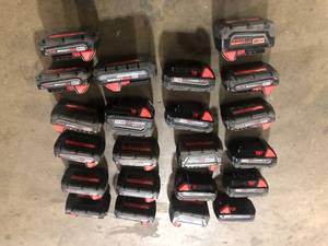 Lot of Assorted Milwaukee Batteries Various Sizes Customer Returns See Pictures