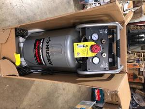 Husky 20 Gal. Vertical Electric-Powered Silent Air Compressor  Customer Returns See Pictures