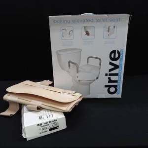 lot 23 image: DRIVE LOCKING ELEVATED TOLIET SEAT AND 2 KNEE IMOBILIZERS