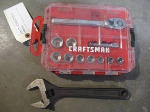 lot 32 image: Craftsman Socket set and Crescent Wrench