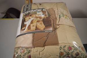 JC Penney Home Collection Pieced Embroidered Comforter Set Golden Harvest