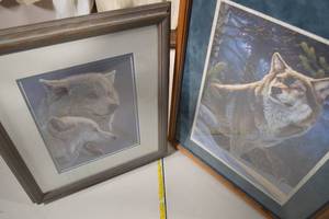 2ct Framed Wolf Print Wall Art Limited Edition