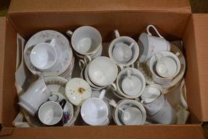 Box of Assorted Tea Set Stuff