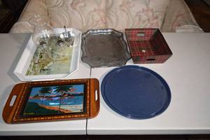 Assorted Lot - Trays, Gravy Boat, SaltPepper Shakers
