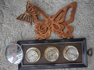 lot 49 image: Barometer and Butterfly Decor