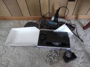 lot 68 image: Digital Picture Frame, Clocks, Hair Dryer
