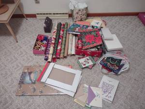 lot 74 image: Wrapping Paper Bows and Other Gift Wrap Items