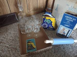 lot 102 image: American Legion Decanter, Decanters, Rolling Pin