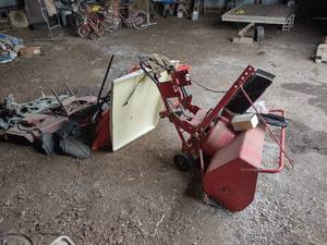 lot 156 image: Not Working Snapper Riding Mower with Snow Blower Attachment & Murry Push Mower