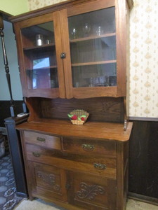 Antique Kitchen Stepback Cupboard