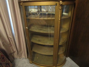 Antique Curved Glass China Cabinet