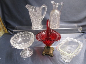 Ruby Basket, Compote, Pitcher