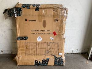 lot 105 image: Hopesun Fast Installation Multi-Purpose Metal Pet Fence Kit Outdoor - Black