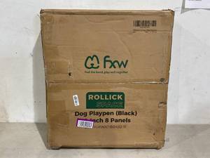 lot 306 image: FXW Rollick 24 inch Black 8-Panel Dog Playpen