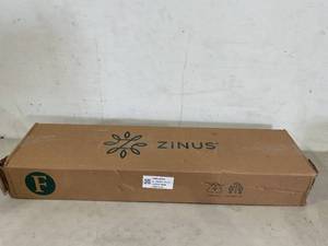 lot 321 image: Zinus Kai Full Size Bamboo and Metal Platform Bed Frame with Headboard