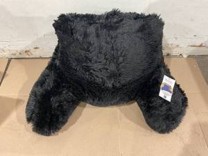 lot 219 image: Klear Vu Shaggy Bed Rest Back Support Pillow - Midnight Black