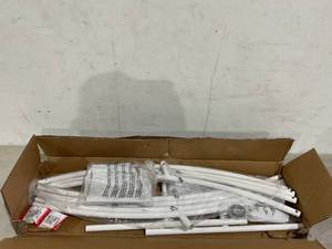 lot 328 image: LANGXUN 7.2 ft. Large White Metal Round Balloon Arch kit Decoration