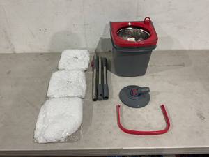 lot 337 image: VOUBIEN Spin Mop and Bucket with Wringer Set for Floor Cleaning