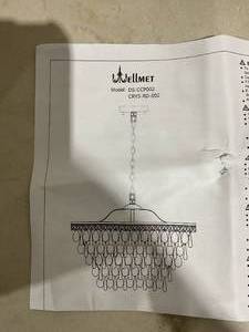 lot 340 image: Wellmet Crystal Chandelier, 6-Light 5 Tiers Farmhouse Crystal Light