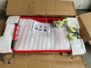 lot 125 image: Red Drywall Cart with Four Swivel Casters