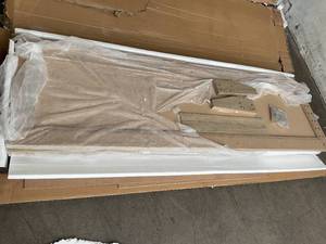 lot 128 image: Edenbrook Delta Golden Maple Wood King Size Platform Bed Frame with Headboard