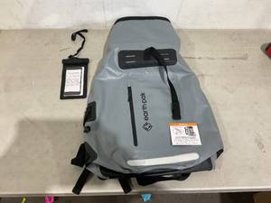 lot 363 image: Earth Pak Waterproof Backpack with Roll-Top Closure, Front Pocket, Cushioned Back Panel & Phone Case