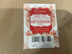 lot 234 image: CALPALMY 2 Pack of 16 x 20 - 14 Inch Thick Clear Acrylic Plexiglass Sheets