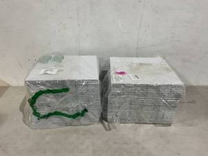 lot 382 image: LOT OF 24 - Tutmyrea Acoustic Panels - Brick Texture Silver Grey