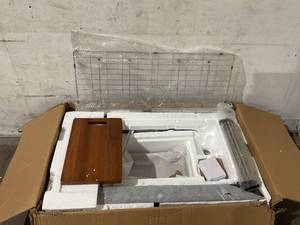 lot 7 image: Hovheir Drop In Farmhouse Kitchen Sink - Black Stainless Steel