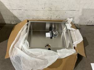 lot 8 image: SHACO 25x22 Inch Drop In Kitchen Sink - Brushed Nickel