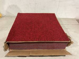 lot 388 image: Rehert Case of 24 Tiles 20 x 20 inch Red Carpet Squares